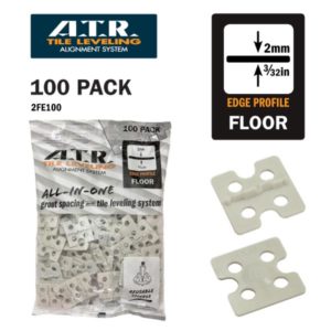 ATR Tile Leveling 2mm FLOOR Edge Spacing Plate - packet 100pcs