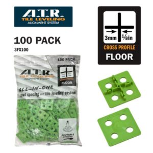 ATR Tile Leveling 3mm FLOOR Cross Spacing Plate - packet 100pcs