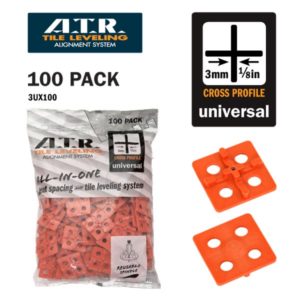 ATR Tile Leveling 3mm Universal Cross Spacing Plate - packet 100pcs